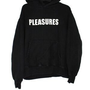 Pleasures Mens Medium Wave Quilted Spell Out Hoodie H932